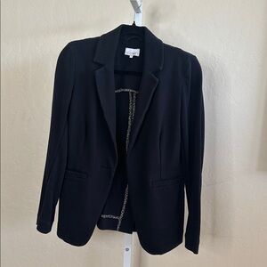 KINLY MISSING BUTTON small Black Knit Blazer Single Button Cotton